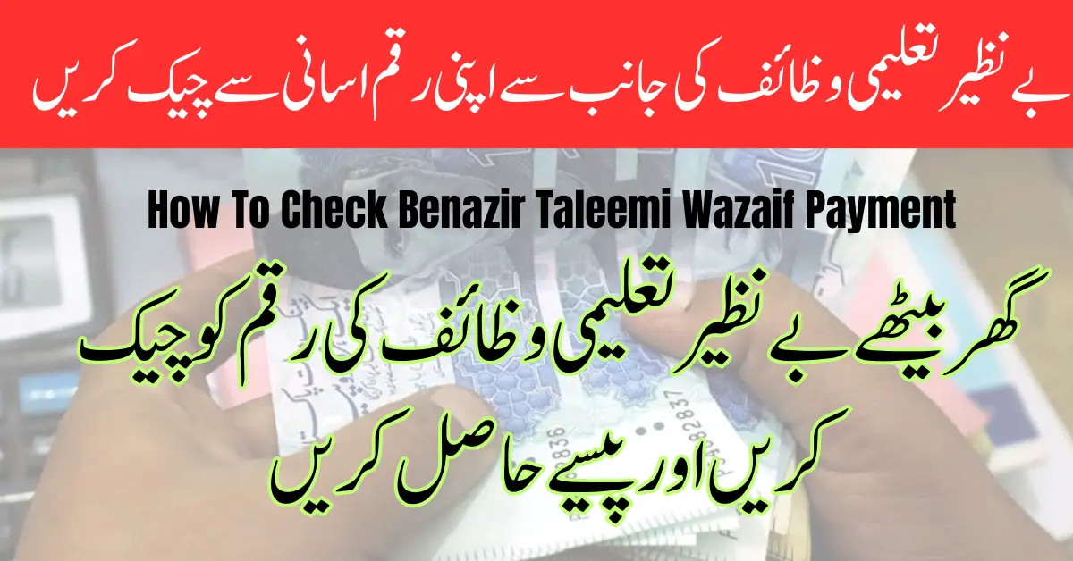 How To Check Benazir Taleemi Wazaif Payment 2024
